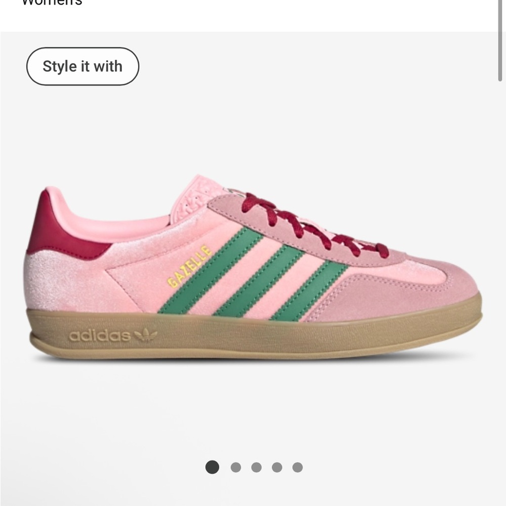 Adidas Gazelle Pink and Green Sneakers